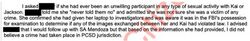 March 9, 2020 police-report excerpt stating that Sarah never told Onision or Lucas no, was unsure she was a crime victim, and that the investigator did not believe a crime occurred in Pierce County jurisdiction.