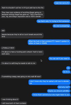 January 4, 2019 private messages in which Sarah says nothing illegal occurred and calls the allegations against herself, Lucas, and Onision 100 percent slander.