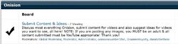 Onision forum Submit Content and Ideas section requiring anyone posting images to be an adult and all content to be YouTube-appropriate.