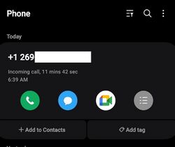 August 7, 2024 phone record showing an incoming call from Sarah’s Michigan-area number at 6:39 a.m. lasting 11 minutes and 42 seconds.