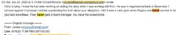 June 20, 2020 email in which Vincent Nicotra accuses Chris Hansen of lying and says Sarah and Regina wanted to be paid and advertised.