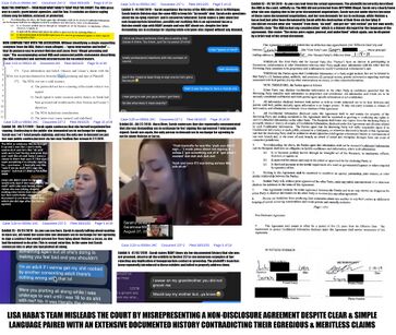 Complaint allegations about the purpose and validity of Sarah’s NDA compared with the signed mutual agreement and Sarah’s contradictory January and August 2019 statements.