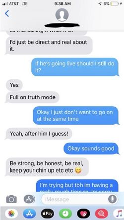 January 5, 2019 text messages in which Sarah discusses when to publish her statement and Onision tells her to use full truth mode and be strong, honest, and real.